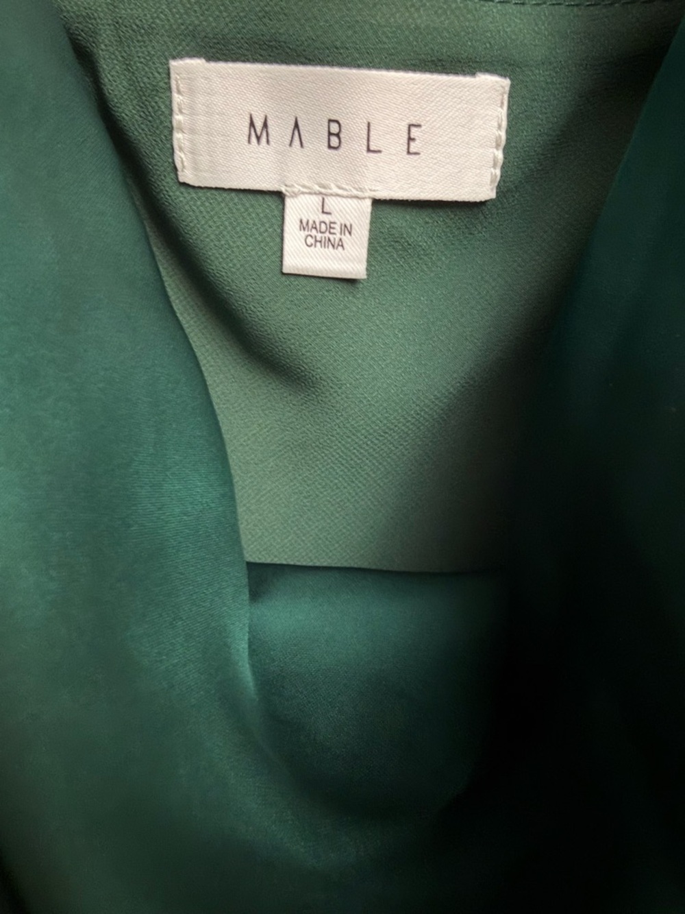 MABLE Emerald Satin Cowl Midi Dress - Picture 3 of 3